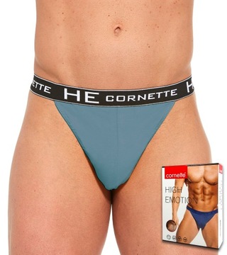 SLIPY Cornette TANGA Męskie Bawełniane petrol - XL