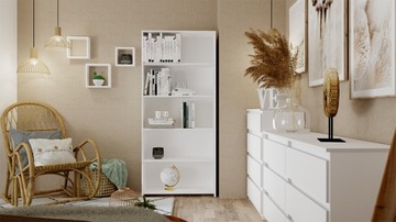 ОФИСНЫЙ КНИЖНЫЙ ШКАФ 80см БЕЛЫЙ ПОЛКА ДЛЯ КНИГ