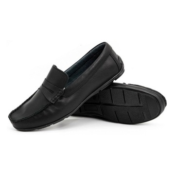 Мужская обувь, мокасины кожаные 894МА, черные 43