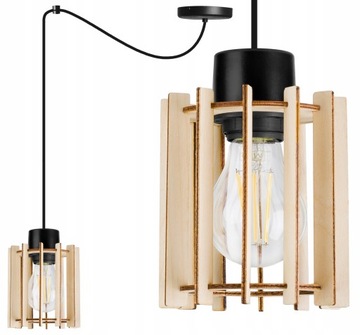 NOWOCZESNA LAMPA WISZĄCA SUFITOWA Z DREWNA LED