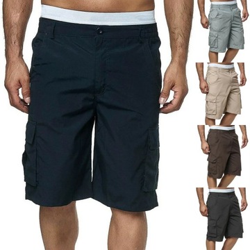 Plus Size Men`s Knee lenght Cargo Shorts Casual El