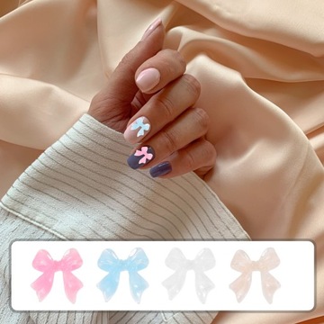 200 szt. Charms do zdobienia paznokci Manicure Ozdoby z kokardką