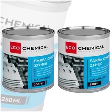 Farba Cynkowa ZN100 250ml Antykorozyjna do Elementów Ocynkowanyc Zestaw2szt