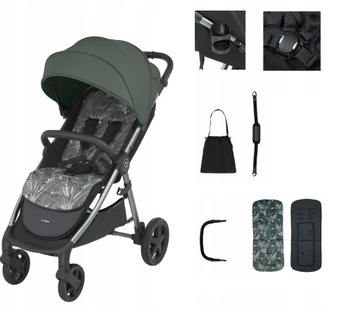 ESPIRO WAVE WÓZEK SPACEROWY 304 GREEN DAY KUBEK TORBA STROLLER PASEK