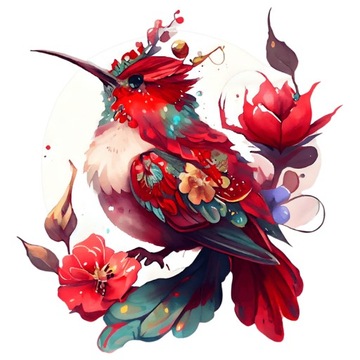 Naprasowanka Koliber, Ptak, Sztuka, Kwiaty 11 Modn Aplikacja Na Odzież