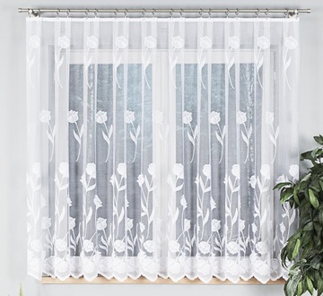 ГОТОВАЯ БЕЛАЯ ЖАККАРДОВАЯ ШТОРА БЕЗ ГЛАЖКИ ДЛЯ КУХНИ 400х160 ЛЯГУШКИ