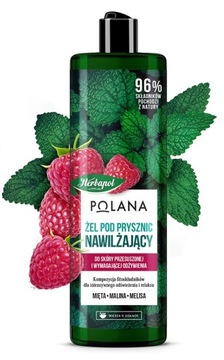 HERBAPOL POLANA - ŻEL POD PRYSZNIC NAWILŻAJĄCY - MIETA+MALINA+MELISA 400ml