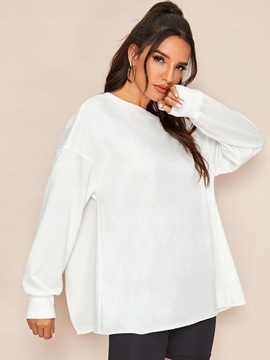 SHEIN Bluza oversize kremowa z wycięciem S 36