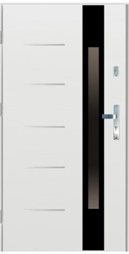 Drzwi wejściowe 55 LI-24 INOX BLACK BIAŁE 80L