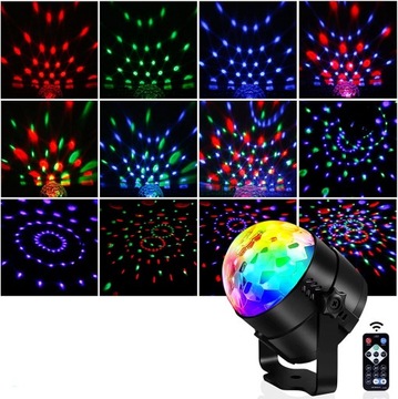 СВЕТОДИОДНЫЙ ПРОЕКТОР DISCO BALL RGB ДЛЯ ВЕЧЕРИНКИ ЛАЗЕР + ПУЛЬТ ДИСТАНЦИОННОГО УПРАВЛЕНИЯ