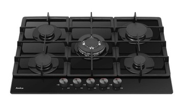 AMICA PGCA7101ApB Газовая варочная панель WOK Black Glass