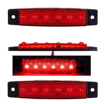 ГАБАРИТНЫЙ ФОНАРЬ 6x светодиодов 12/24 В КРАСНЫЙ ГАБАРИТНЫЙ ФОНАРЬ - набор из 4 шт.