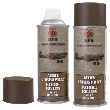 Farba w Sprayu Wojskowa do Maskowania Broni Sprzętu 400ml MFH Brązowa Mat