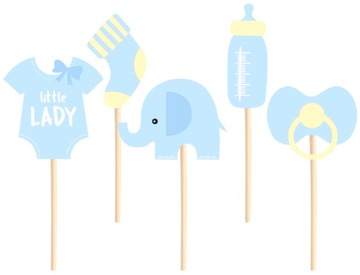 TOPPERY BABECZKI BABY SHOWER CHŁOPCZYK BŁĘKIT 5SZT