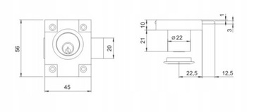 МЕБЕЛЬНЫЙ ЗАМОК LOB ДЛЯ МЕБЕЛИ ДЛЯ БАРНОГО ШКАФА