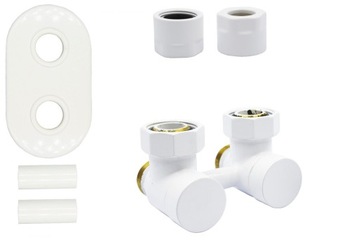 Zawór odc. kątowy Premium Exclusive biały Cu AiO