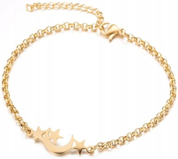 Bransoletka SREBRNA Stal chirurgiczna serce chain