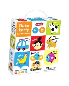 CZUCZU DUŻE KARTY KONTRASTOWE 6-9 MIES. OPRACOWANIE ZBIOROWE