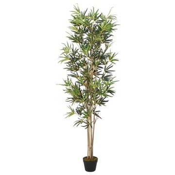 Sztuczny bambus, 120 cm, zielony, tekstylne liście
