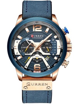 ZEGAREK MĘSKI CURREN 8329 CHRONOGRAF skórzany datownik + BOX