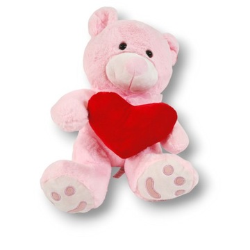 Большой Мишка Тедди 50 см ко Дню святого Валентина, белый с сердечком