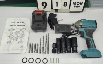 АККУМУЛЯТОРНЫЙ КЛЮЧ ДЛЯ КОЛЕС ГРУЗОВИКОВ 550 Нм НАБОР 1/2'' 21 В 4 Ач