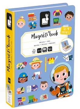 MAGNETYCZNA UKŁADANKA Magnetibook ZAWODY Janod 3+ Policjant Piekarz Piłkarz