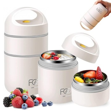 Kubek na Lunch 680ml Dwuwarstwowy Ze Stali Nierdzewnej
