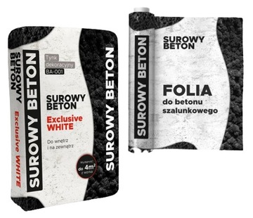 BETON architektoniczny BIAŁY TYNK dekoracyjny BIAŁY SUROWY BETON do 4m2