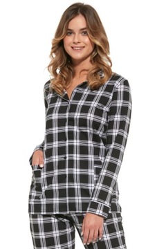 Piżama koszulowa damska Cornette 482/321 Tiffany r. L (40) guziki kratka
