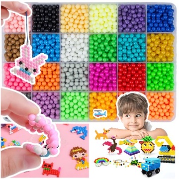 Koraliki Wodne Aqua DUŻY ZESTAW 3600 Elementów Magic Beads Frayda