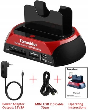 Tccmebius TCC-S862-DE Док-станция с двумя отсеками для жестких дисков USB 2.0 и SATA IDE