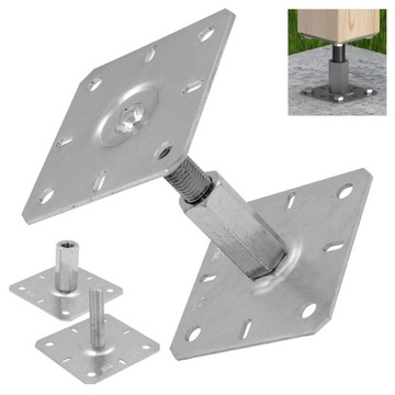 PODSTAWA SŁUPA REGULOWANA GWINTOWANA M20 130x130x3 PR130 OCYNK DOMAX