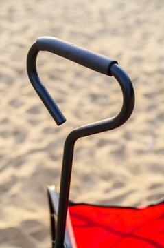 Туристическая пляжная транспортная тележка, 120 кг, надувные колеса, красная