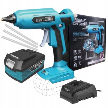 АККУМУЛЯТОРНЫЙ КЛЕЕВОЙ ПИСТОЛЕТ DEDRA 18 В + 4 Ач
