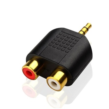 3.5mm złącze Stereo męskie na 2 RCA żeńskie gniazd