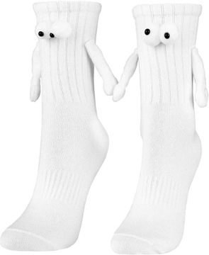 Magnetyczne skarpetki z łapkami na magnes friends białe 35-40