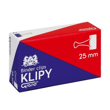 KLIPSY BIUROWE KLIP do Dokumentów Grand 25mm 12szt