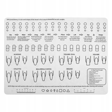 Mata treningowa paznokci manicure manicure silikon