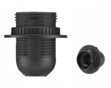 Oprawka E27 z kołnierzem czarna