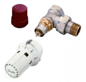 DANFOSS ZESTAW ZAWÓR RA-N 3/8 KĄTOWY+GŁOWICA 5115