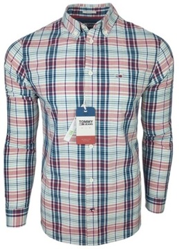 Tommy Hilfiger Koszula męska Casual w kratę REGULAR FIT Bawełna r. L + Nak