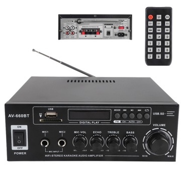 WYSOKIEJ JAKOŚCI WZMACNIACZ BLUETOOTH 5.0 ZE STEREOFONICZNYM WYŚWIETLACZEM
