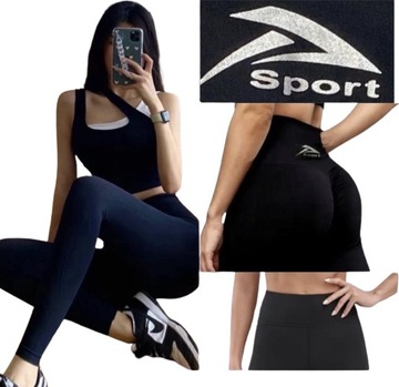 LEGGINSY Getry Fitnes MODELUJĄCE kryjące Sport M/L Fitness Siłownia Joga