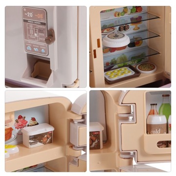 Мини-холодильник, игрушки для детей, играющих на кухне