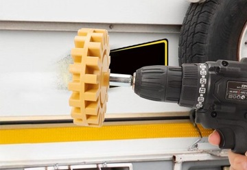 РЕЗИНОВЫЙ ДИСК ДЛЯ СНЯТИЯ КЛЕЯ С АЛЮМИНИЕВЫХ ДИСКОВ ПЛЕНКА НАКЛЕЙКИ + ПЕРЕХОДНИК