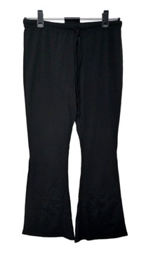 Czarne spodnie legginsy flara S 36