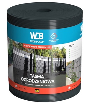 TAŚMA OGRODZENIOWA PREMIUM ANTRACYT POLIPROPYLEN 19 cm x 26 m OSŁONANA PŁOT