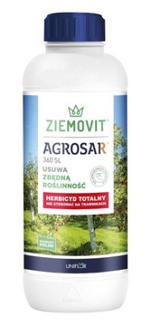 AGROSAR 360SL 1L GLIFOSAT TOTALNY NISZCZY CHWASTY KORZENIE CHWASTOBÓJCZY