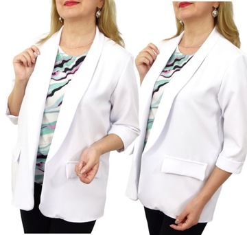 Lekka Marynarka Damska Narzutka Elegancka Duże Rozmiary 48 4XL